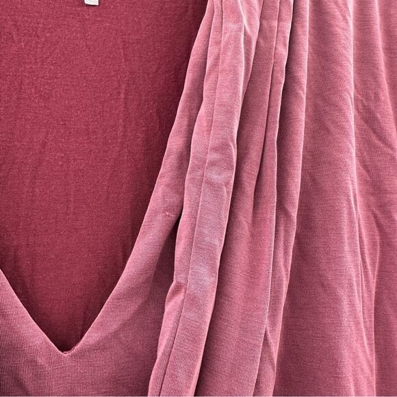 Free People Cupro Criss Cross Maeve Dusty Pink Short Sleeve Faux Wrap Mini Dress - Picture 8 of 10